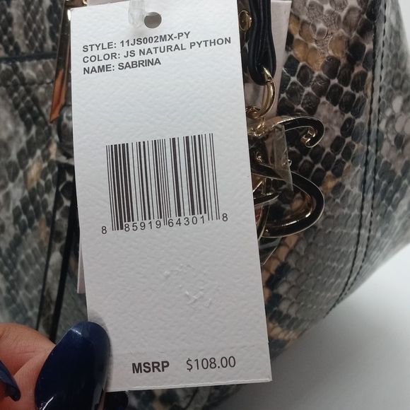 Jessica Simpson Natural Python Sabrina Shoulder Bag NWT - Picture 5 of 14